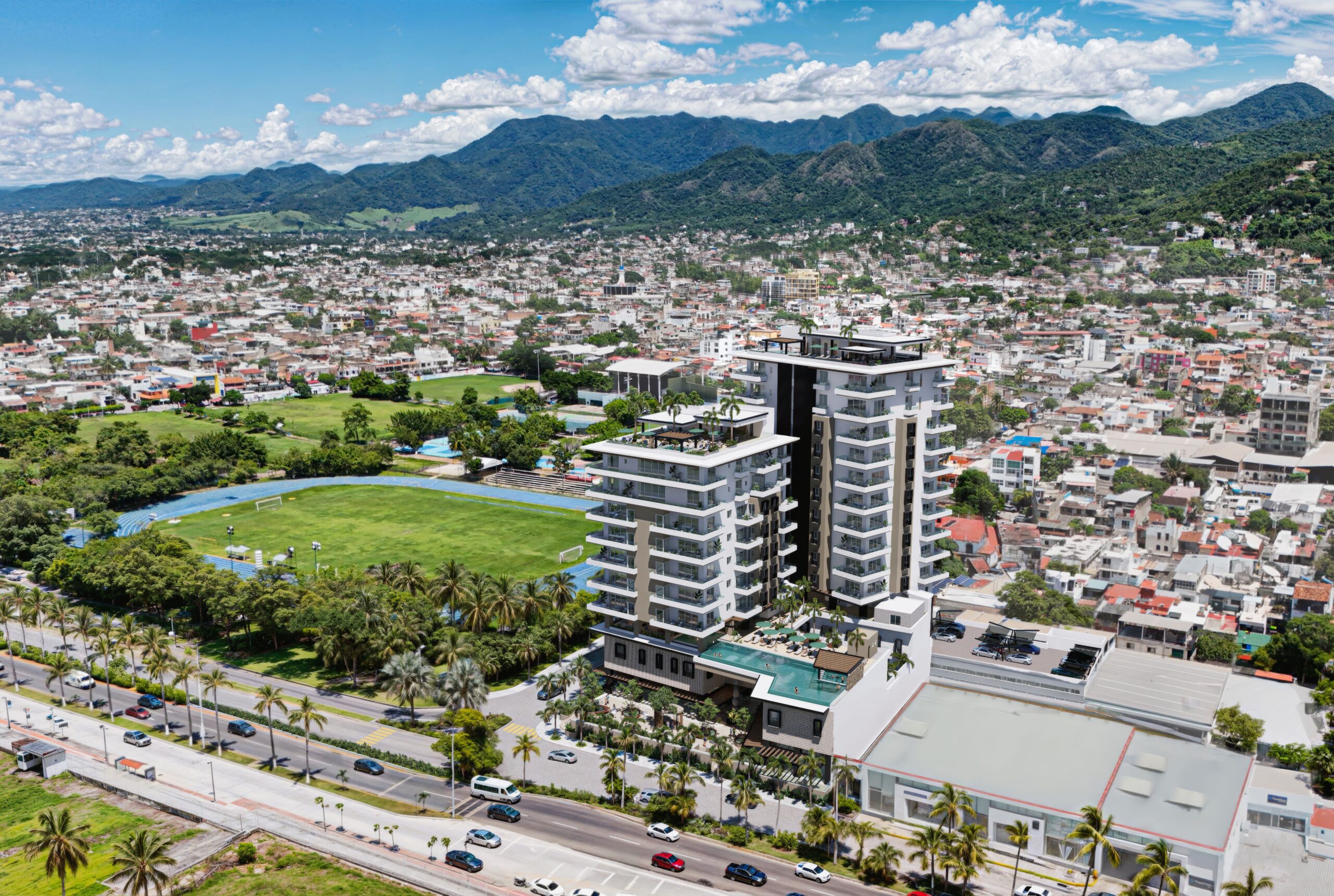 VBoulevard real estate development exterior with balconies