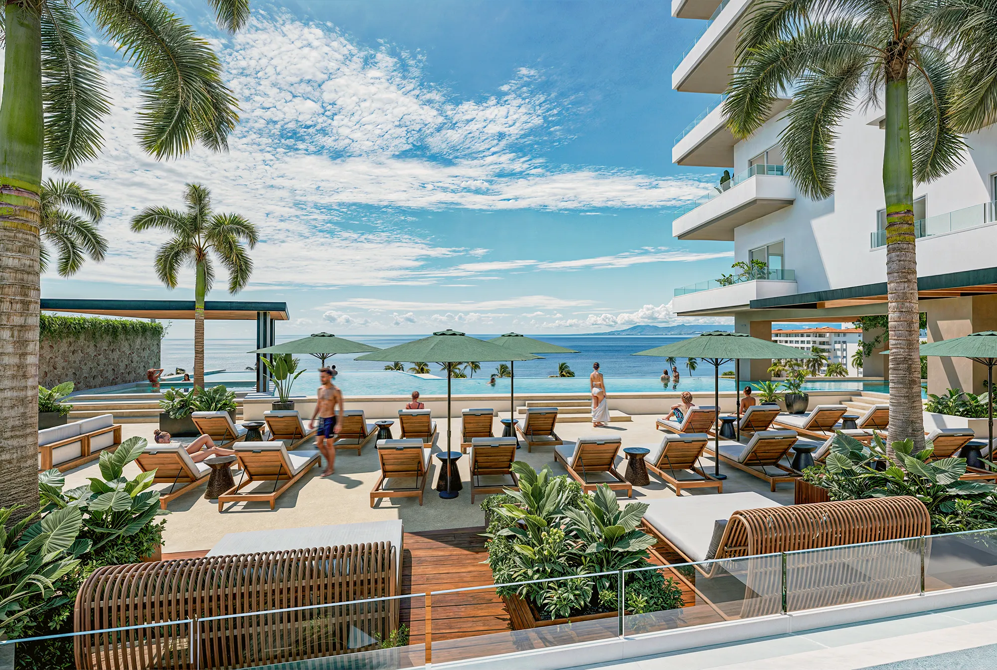 Infinity pool on the 4th level of VBoulevard with ocean view
